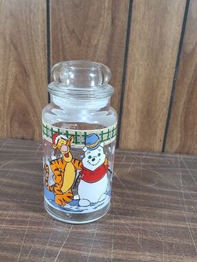 Tigger & Snowman Holiday Glass Canister - Clear